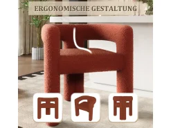 Poltrona* Poltrona ergonômica feita de tecido de pelúcia – confortável, elegante e versátil. Castanho