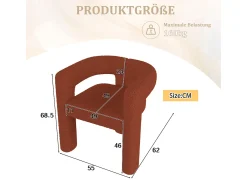 Poltrona* Poltrona ergonômica feita de tecido de pelúcia – confortável, elegante e versátil. Castanho