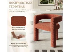 Poltrona* Poltrona ergonômica feita de tecido de pelúcia – confortável, elegante e versátil. Castanho