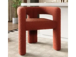 Poltrona* Poltrona ergonômica feita de tecido de pelúcia – confortável, elegante e versátil. Castanho