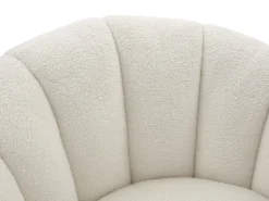 Best Vente-unique Poltrona estilo concha giratória tecido bouclé COSSATO Branco