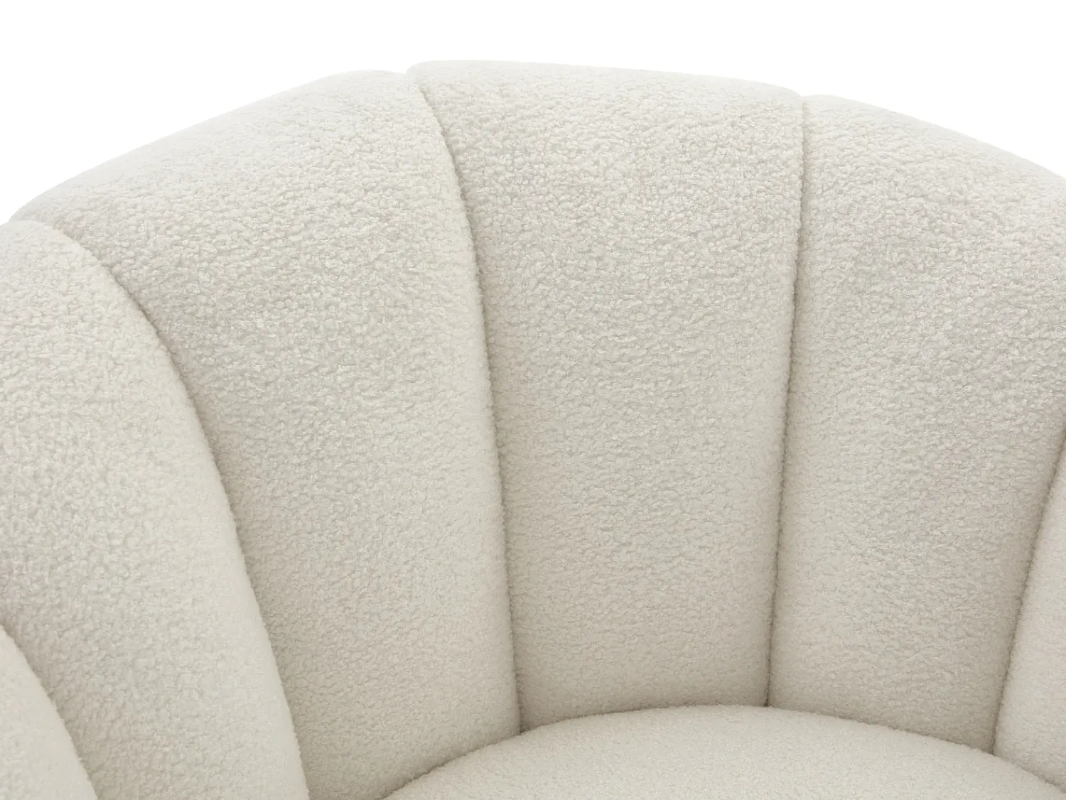 Best Vente-unique Poltrona estilo concha giratória tecido bouclé COSSATO Branco