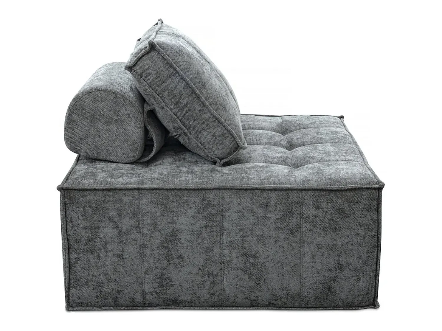 Sofá|Habitat et jardin Poltrona estilo veludo - 96 x 100 x 89 cm - Cinza Cinzento