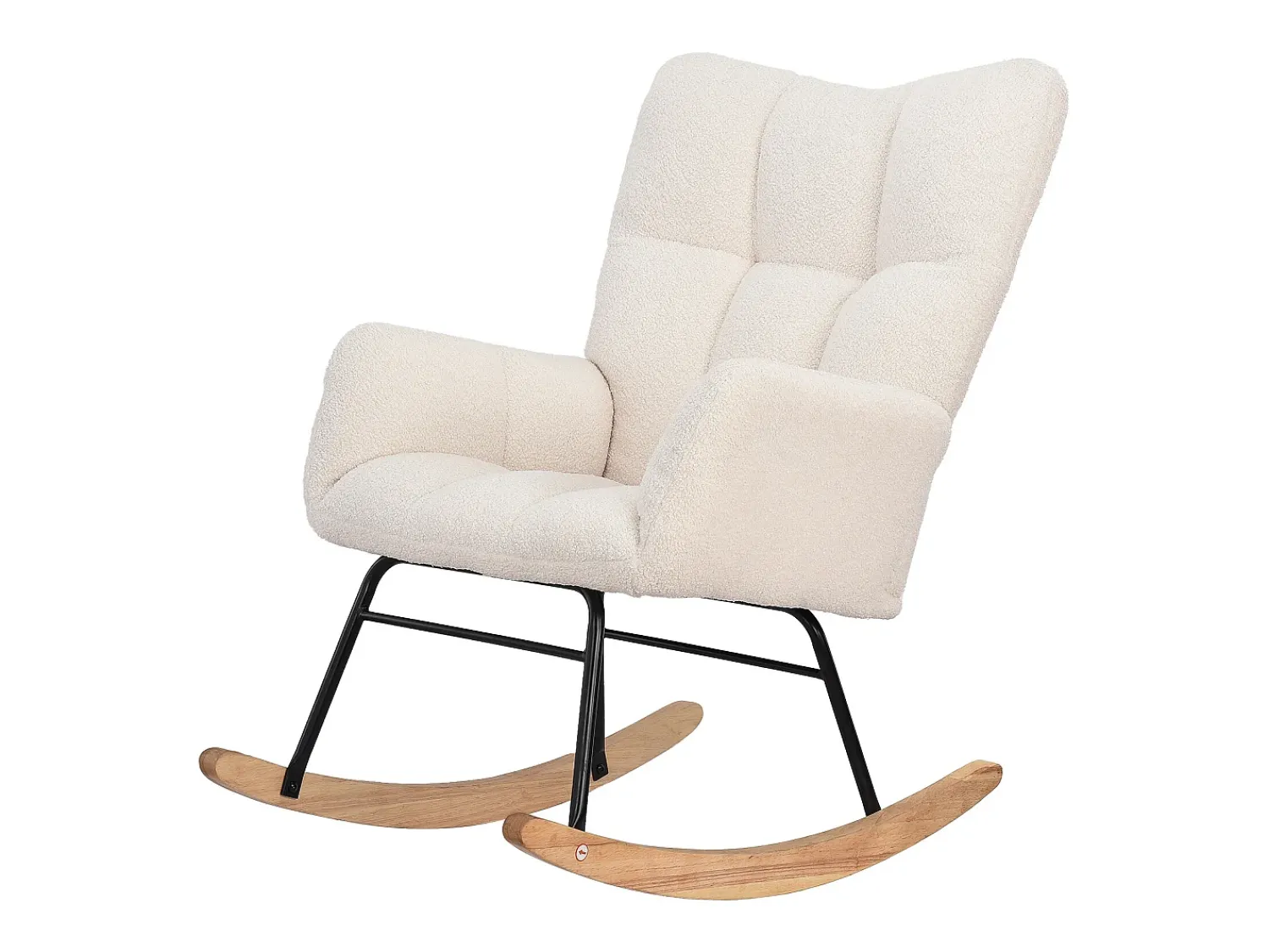 Poltrona estofada com estampa xadrez suave, ideal para sala de estar e quarto, com função de balanço e capacidade de peso de 120 kg, na cor .^ Poltrona