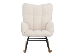 Poltrona estofada com estampa xadrez suave, ideal para sala de estar e quarto, com função de balanço e capacidade de peso de 120 kg, na cor .^ Poltrona