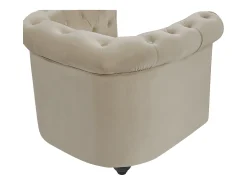 Poltrona|Vente-unique Poltrona fixa em veludo de cor - CHESTERFIELD Bege