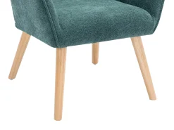 Poltrona*Vente-unique Poltrona fixa tecido azul-esverdeado, estilo escandinavo - OSIMO Azul esverdeado