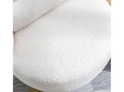 Poltrona|Hauss Spole Poltrona giratória com almofada lombar - Tecido Teddy - Branco