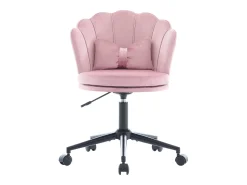 Merax Poltrona giratória com altura regulável - Encosto em forma de pétala - 55 x 42 x 73-83 cm - Veludo -^ Poltrona