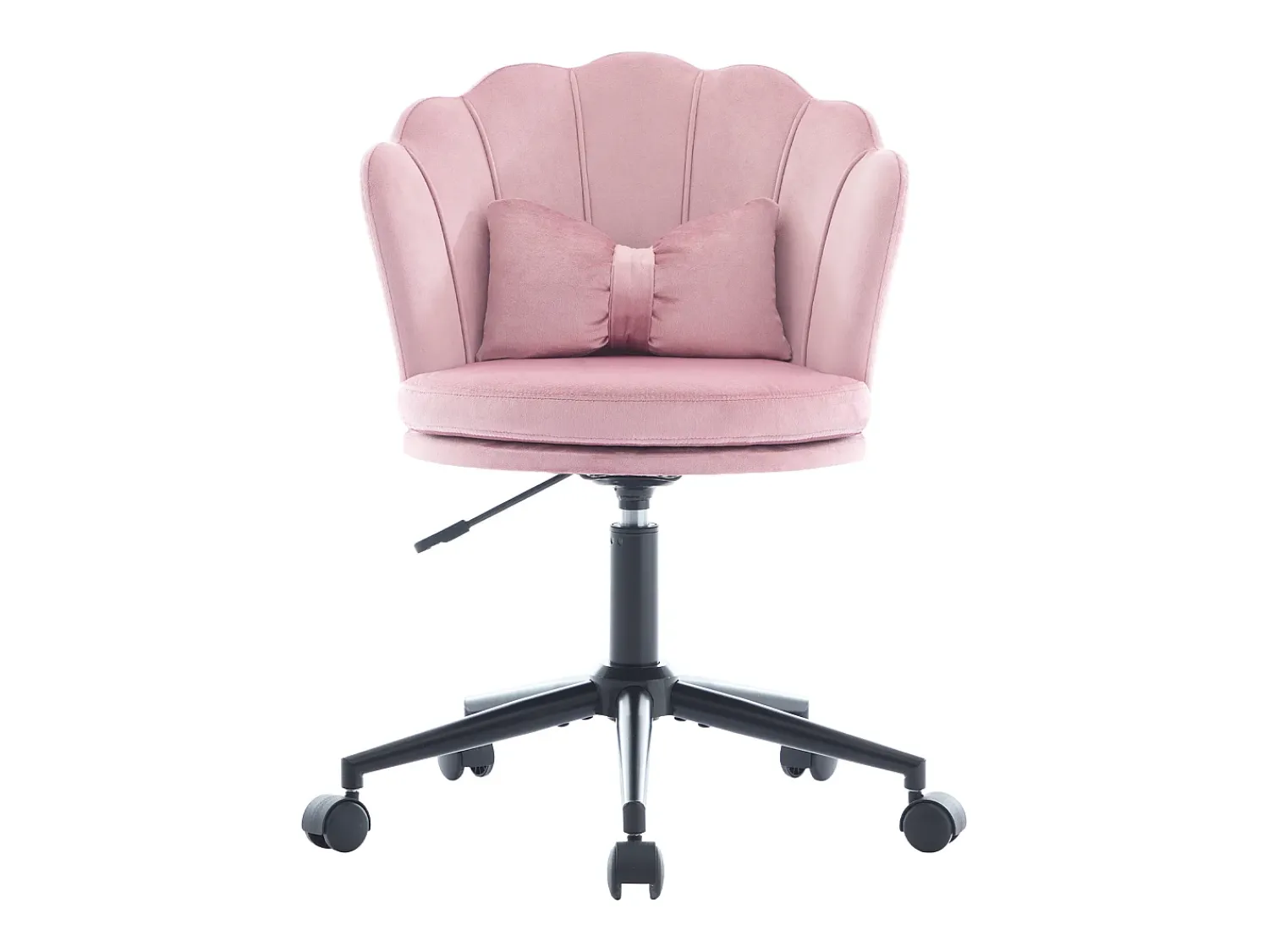 Merax Poltrona giratória com altura regulável - Encosto em forma de pétala - 55 x 42 x 73-83 cm - Veludo -^ Poltrona