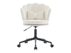Merax Poltrona giratória com altura regulável - Encosto em forma de pétala - 55 x 42 x 73-83 cm - Veludo -^ Poltrona