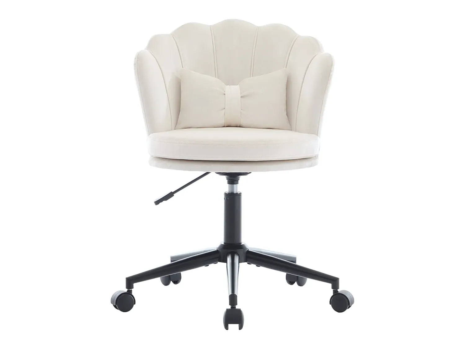 Merax Poltrona giratória com altura regulável - Encosto em forma de pétala - 55 x 42 x 73-83 cm - Veludo -^ Poltrona