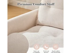 Poltrona| Poltrona giratória com apoio de braços, sofá individual moderno para salas de estar e de trabalho. Bege