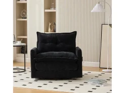 Sale Hauss Spole Poltrona giratória com bolso lateral - Tecido chenille - Preto