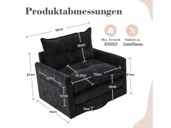 Sale Hauss Spole Poltrona giratória com bolso lateral - Tecido chenille - Preto
