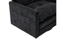 Sale Hauss Spole Poltrona giratória com bolso lateral - Tecido chenille - Preto