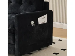 Sale Hauss Spole Poltrona giratória com bolso lateral - Tecido chenille - Preto
