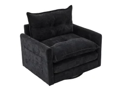 Sale Hauss Spole Poltrona giratória com bolso lateral - Tecido chenille - Preto