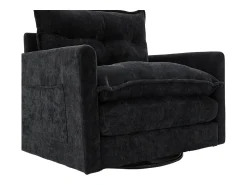 Sale Hauss Spole Poltrona giratória com bolso lateral - Tecido chenille - Preto