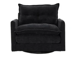 Sale Hauss Spole Poltrona giratória com bolso lateral - Tecido chenille - Preto
