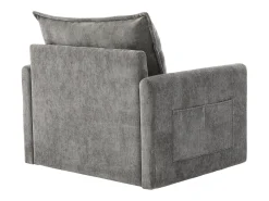 Poltrona|Hauss Spole Poltrona giratória com bolso lateral - Tecido chenille - Cinza Cinzento