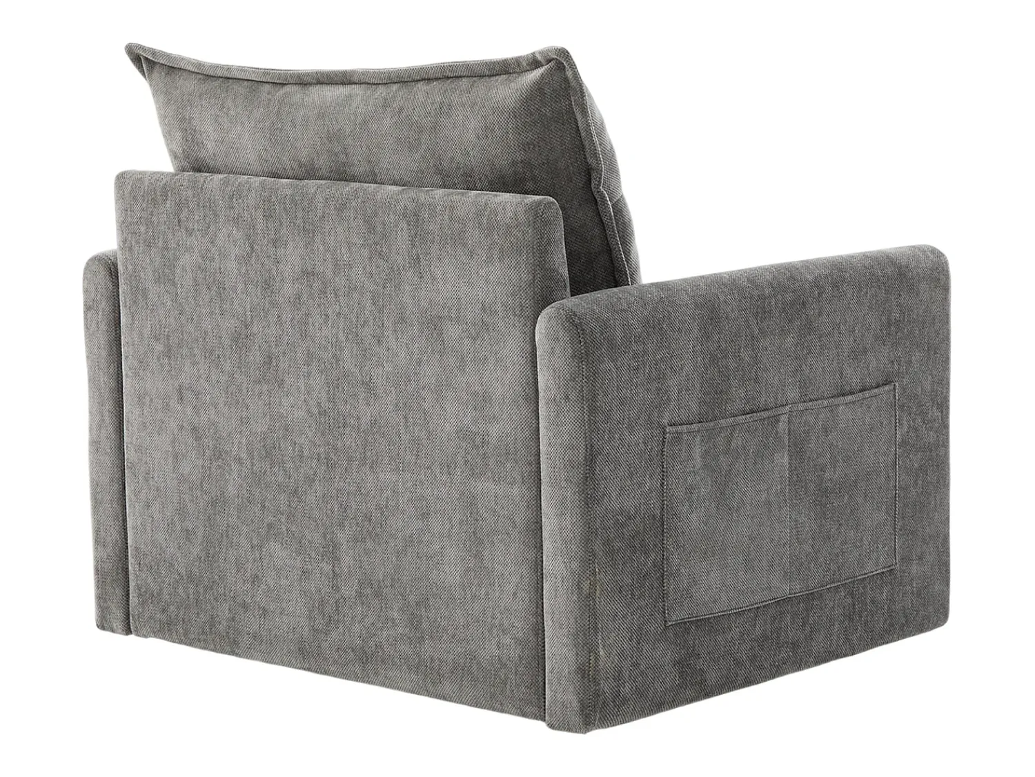 Poltrona|Hauss Spole Poltrona giratória com bolso lateral - Tecido chenille - Cinza Cinzento
