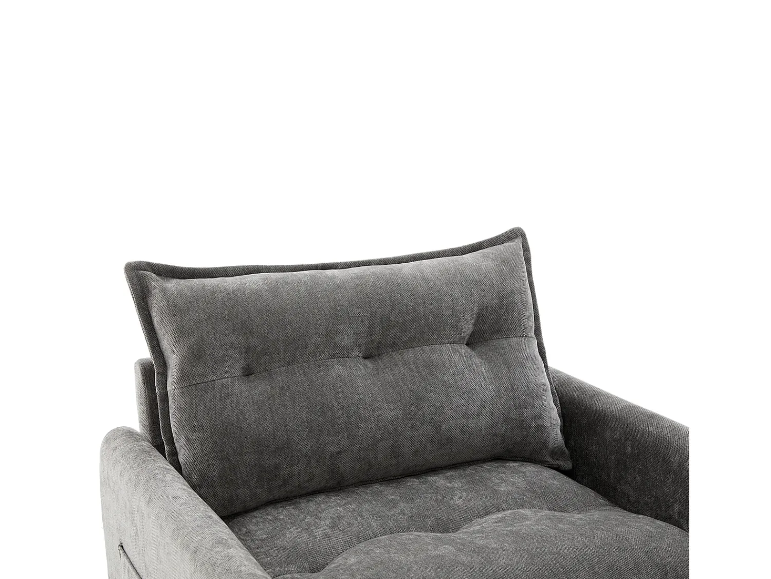 Poltrona|Hauss Spole Poltrona giratória com bolso lateral - Tecido chenille - Cinza Cinzento