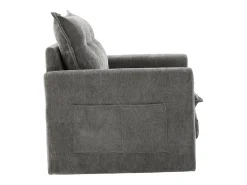 Poltrona|Hauss Spole Poltrona giratória com bolso lateral - Tecido chenille - Cinza Cinzento