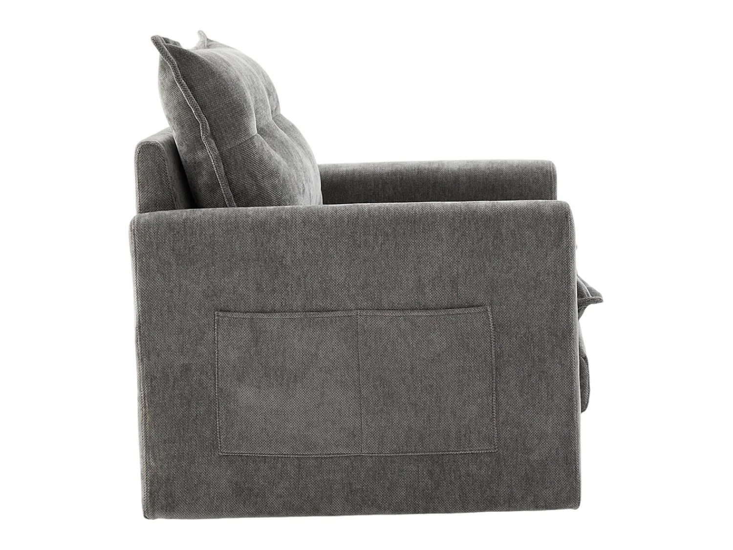 Poltrona|Hauss Spole Poltrona giratória com bolso lateral - Tecido chenille - Cinza Cinzento
