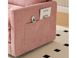 Online Hauss Spole Poltrona giratória com bolso lateral - Tecido chenille - Rosa
