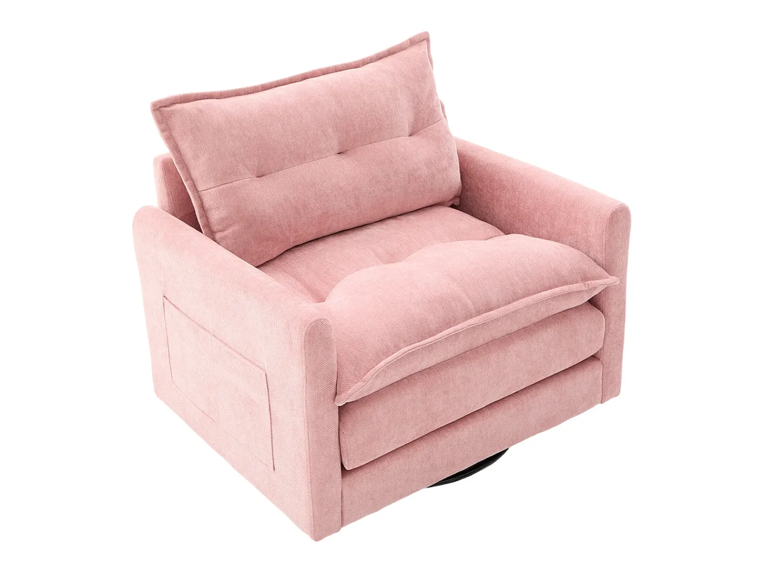 Online Hauss Spole Poltrona giratória com bolso lateral - Tecido chenille - Rosa