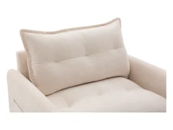 Poltrona*Hauss Spole Poltrona giratória com bolso lateral - Tecido chenille - Bege