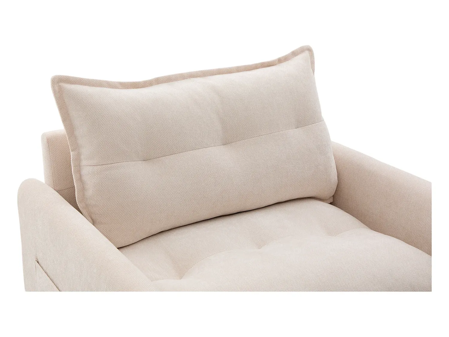 Poltrona*Hauss Spole Poltrona giratória com bolso lateral - Tecido chenille - Bege
