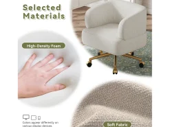 Hauss Spole Poltrona giratória em chenille com almofada de assento de 20 cm, 71x60x71 cm^ Poltrona