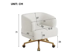 Hauss Spole Poltrona giratória em chenille com almofada de assento de 20 cm, 71x60x71 cm^ Poltrona