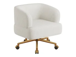 Hauss Spole Poltrona giratória em chenille com almofada de assento de 20 cm, 71x60x71 cm^ Poltrona
