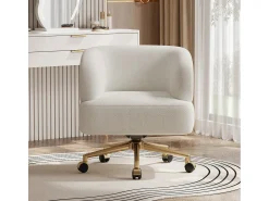Hauss Spole Poltrona giratória em chenille com almofada de assento de 20 cm, 71x60x71 cm^ Poltrona