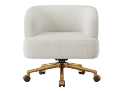 Hauss Spole Poltrona giratória em chenille com almofada de assento de 20 cm, 71x60x71 cm^ Poltrona