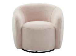 Best Vente-unique Poltrona giratória em falso peludo VEREIDE Rosa