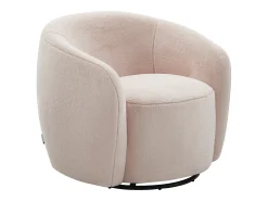 Best Vente-unique Poltrona giratória em falso peludo VEREIDE Rosa