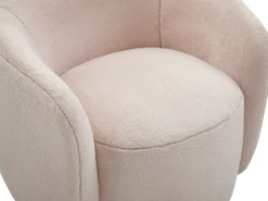 Best Vente-unique Poltrona giratória em falso peludo VEREIDE Rosa