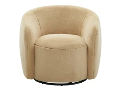 Poltrona*Vente-unique Poltrona giratória em pele sintética de cor VEREIDE Taupe