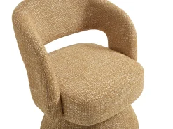 Poltrona|Maison Céphy Poltrona giratória em tecido texturizado NAROLIA Amarelo mostarda