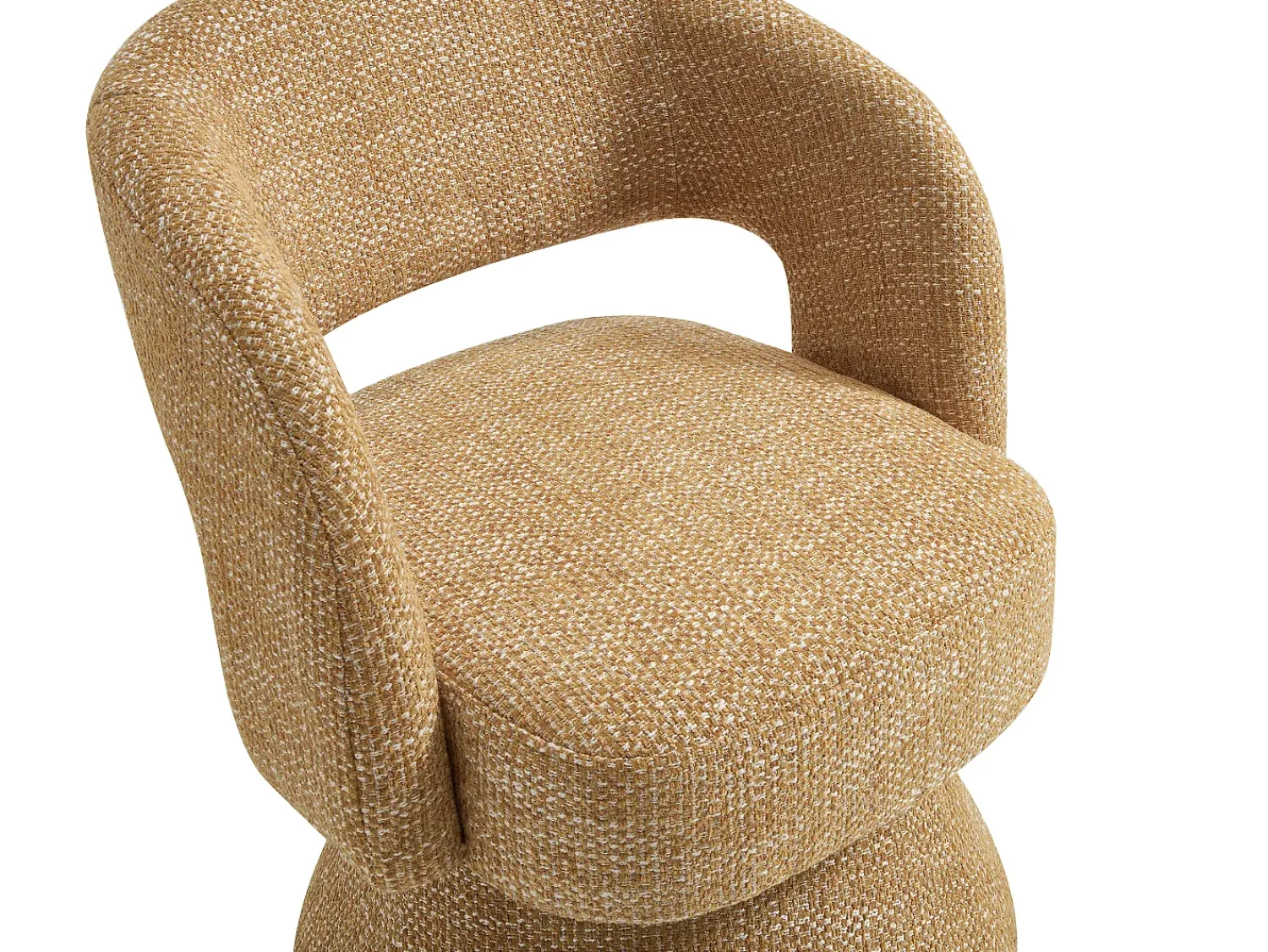Poltrona|Maison Céphy Poltrona giratória em tecido texturizado NAROLIA Amarelo mostarda