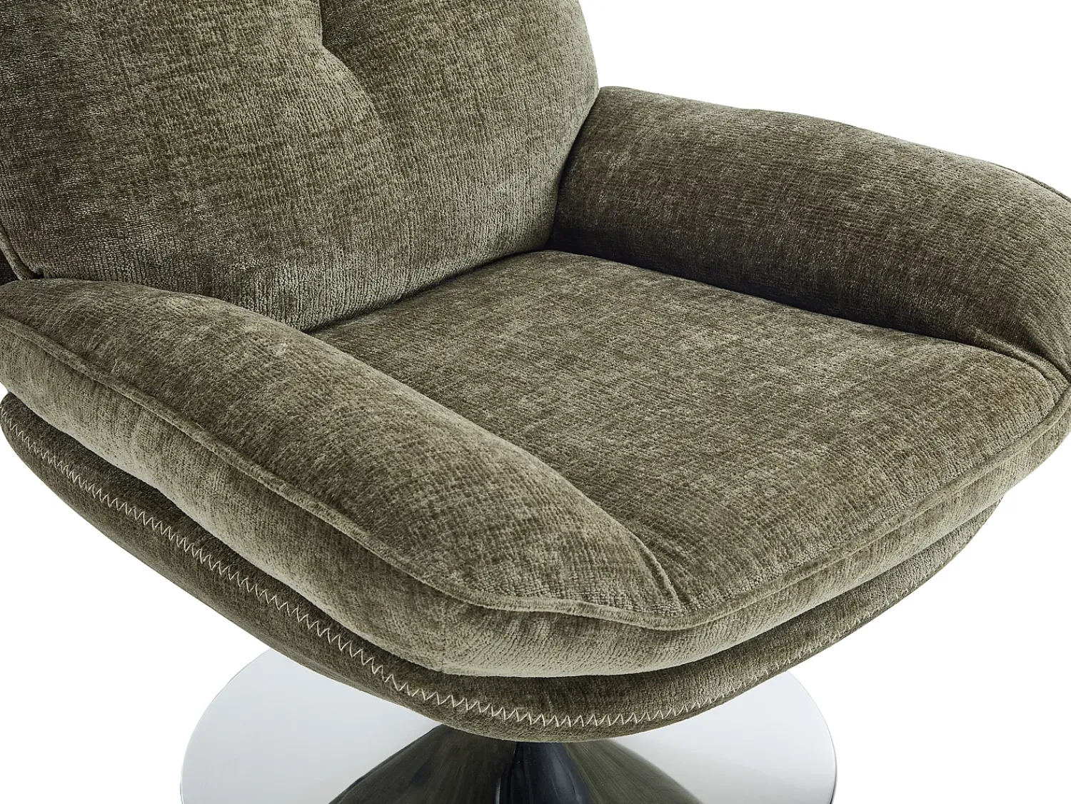 Poltrona*Vente-unique Poltrona giratória em tecido texturizado cor ILMACA Verde