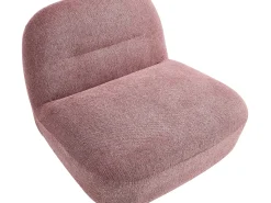 Discount Vente-unique Poltrona giratória em tecido texturizado cor vermelha POZETI Rosa