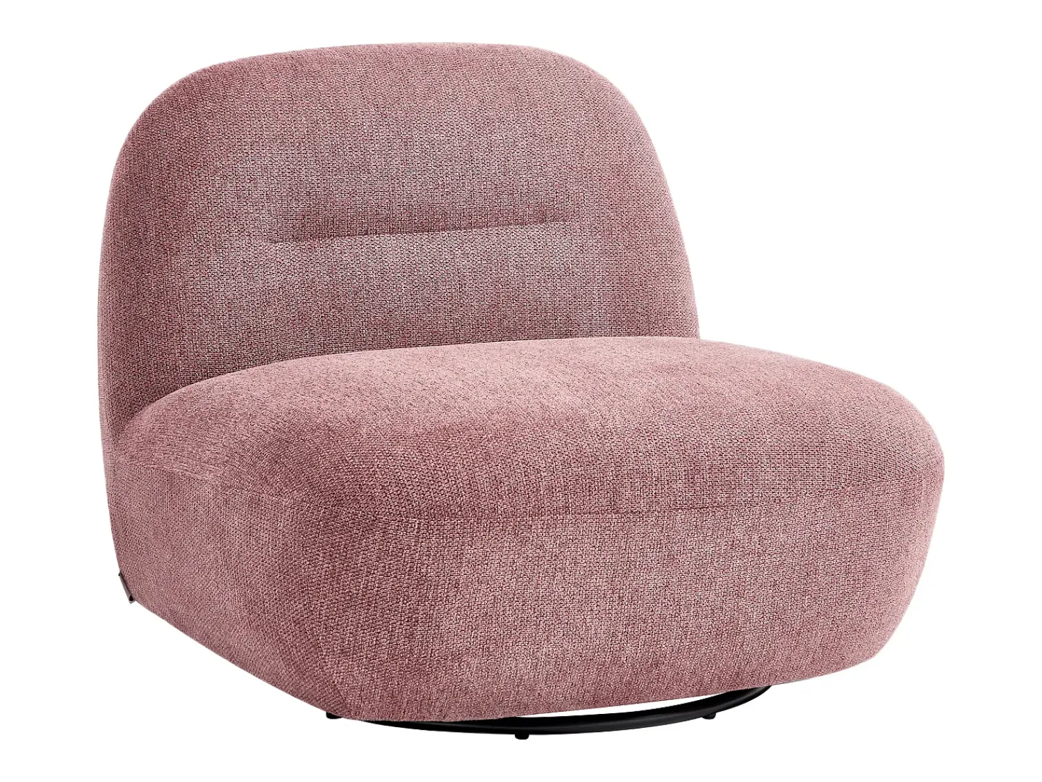Discount Vente-unique Poltrona giratória em tecido texturizado cor vermelha POZETI Rosa