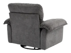 Hauss Spole Poltrona giratória em tecido chenille cinza com almofada - Ideal para sala de estar, quarto e escritório. Cinzento
