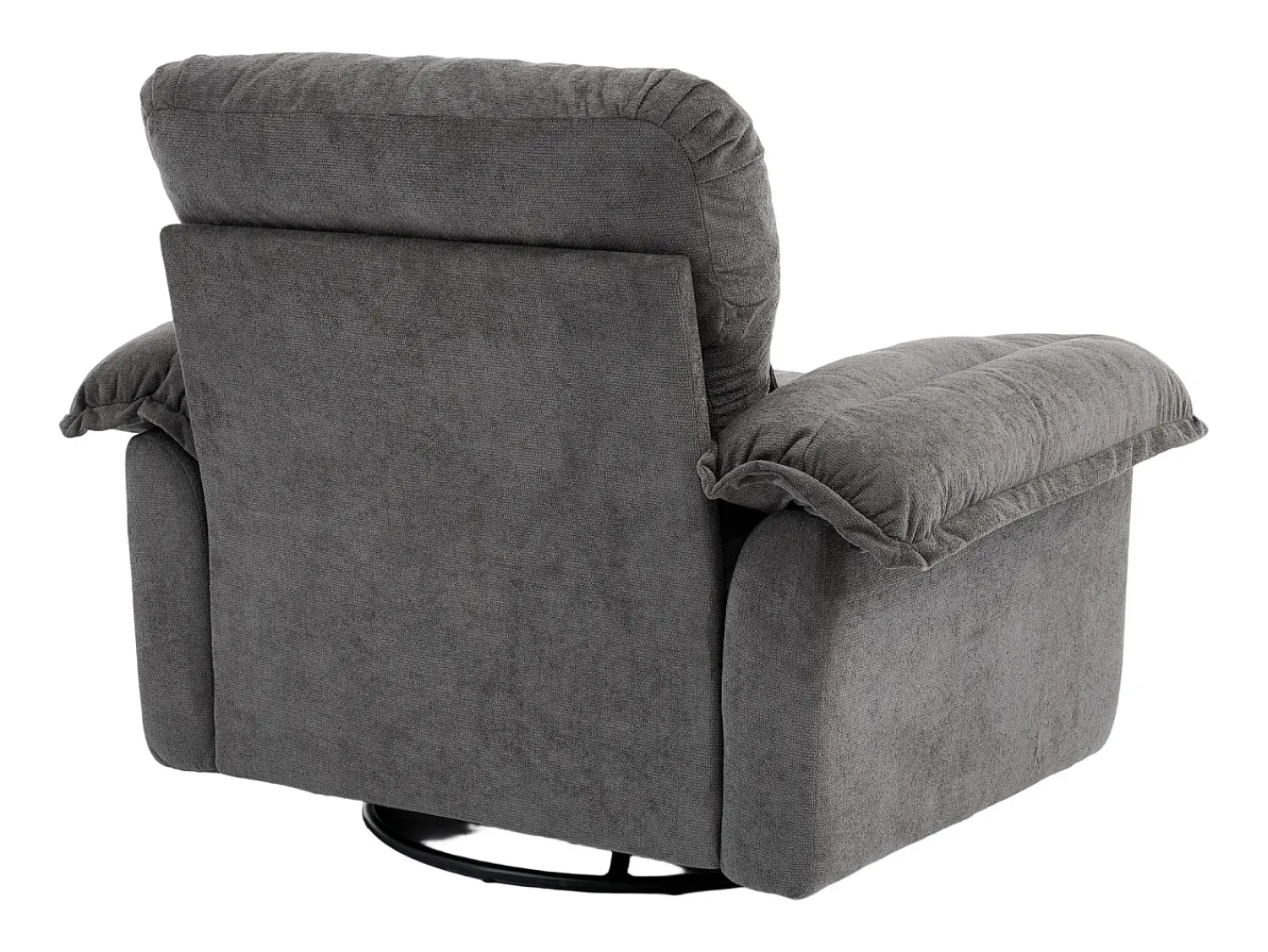 Hauss Spole Poltrona giratória em tecido chenille cinza com almofada - Ideal para sala de estar, quarto e escritório. Cinzento