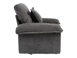 Hauss Spole Poltrona giratória em tecido chenille cinza com almofada - Ideal para sala de estar, quarto e escritório. Cinzento